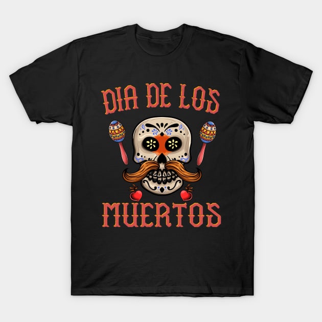 Dia De Los Muertos Sugar Skull Design T-Shirt by FilsonDesigns